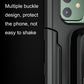 Waterproof phone holder reinforced side frame and buckle strap for secure fit