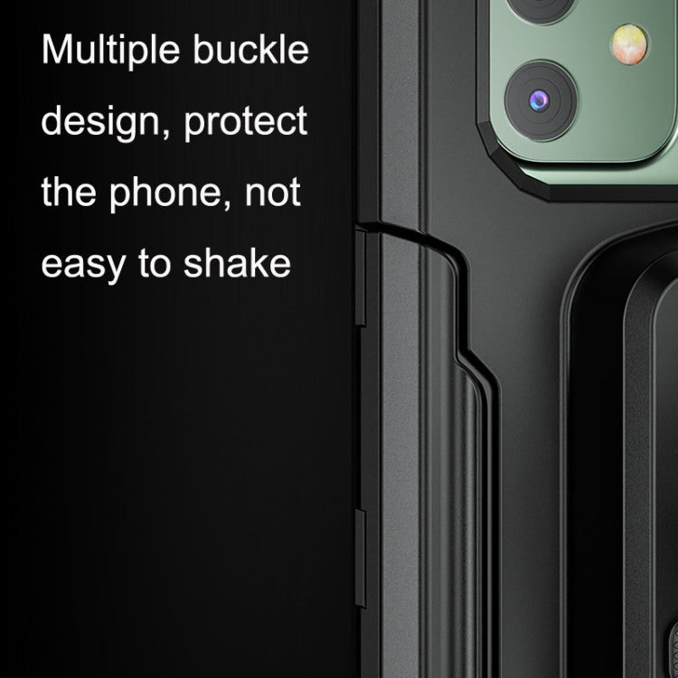 Waterproof phone holder reinforced side frame and buckle strap for secure fit