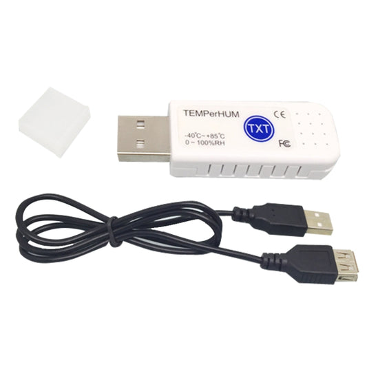 USB temperature and humidity sensor TEMPerHUM with USB module, double cables, metal probe