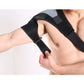 Close-up of fixed shoulder strap and pad on dislocation protector, black and gray