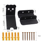 Black bicycle wall hooks set with size labels and included screws