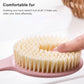 Pink long bath brush with soft bristles for scrubbing and gentle back massage.
