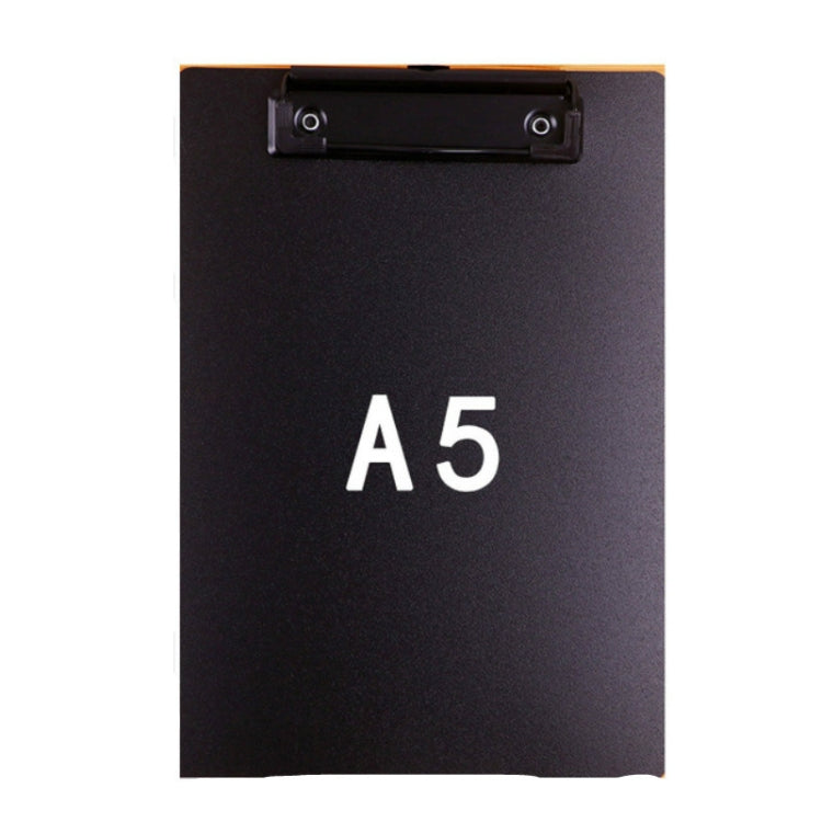 Dark A5 clipboard folder with metal clip and centered A5 label.