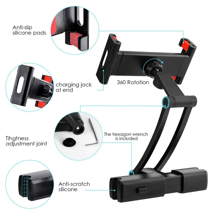 Black 360 rotation seat mount with anti-slip silicone pads and hex wrench end