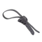 Adjustable belt wrench tool with serrated jaw and strap loop, dark gray plastic