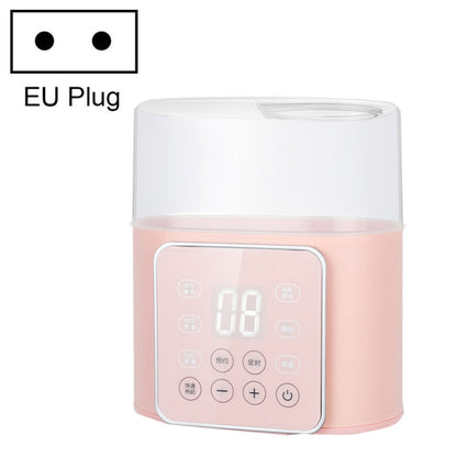 Double bottle warmer and sterilizer with EU plug, pink/white body and touch panel