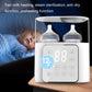 2-in-1 double bottle warmer sterilizer with two bottle slots and digital timer display
