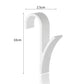 White plastic towel hook, 10 cm tall and 2.5 cm wide
