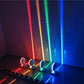 Color-changing LED semicircle wall spotlights with red, green, blue, and yellow beams