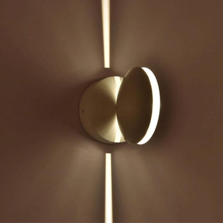 LED semicircle wall spotlight close-up with warm white light bar