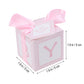 Pink candy favor box with ribbon bow, 'For You' label, and large Y icon on front