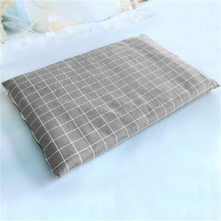 Gray grid pet sleeping mat cushion, flat and unfolded