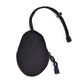 Black zippered mini key and coin pouch with lanyard cords and key clip
