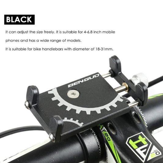 Black phone bracket mount with adjustable size for 4–6.8 inch mobiles