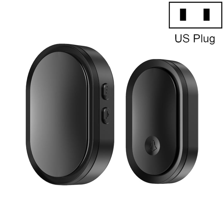 Smart doorbell pager, black face with black trim; US plug.