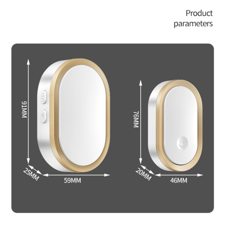 Oval smart doorbell receiver dimension diagram with 59mm and 46mm measurements