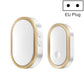 Smart doorbell pager, white face with gold trim; EU plug.