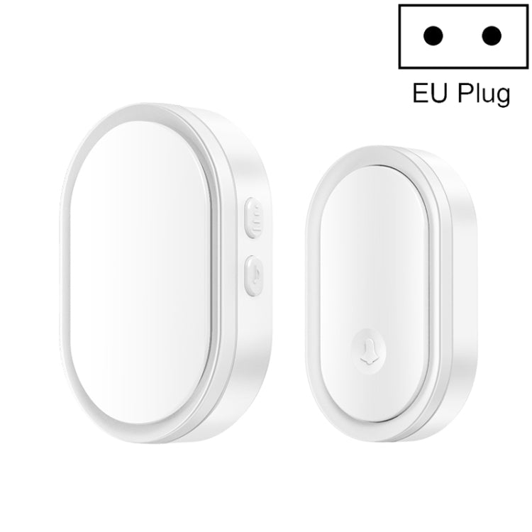 Smart doorbell pager, white face with light gray trim; EU plug.