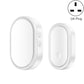 White oval smart doorbell receiver pair with smooth silver trim and bell icon