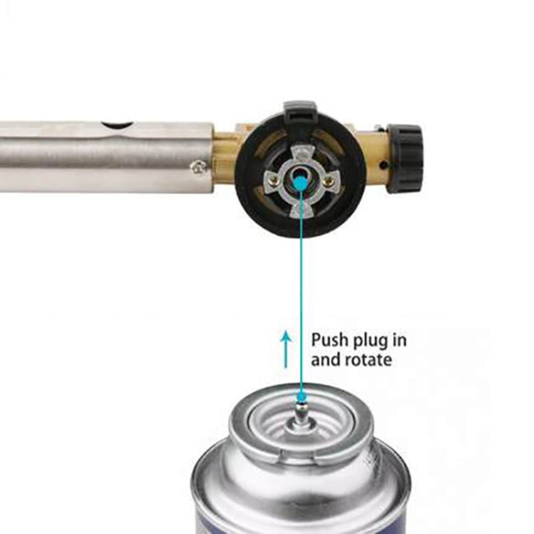Torch connector underside with push-plug fitting and rotating valve