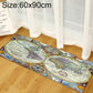 Blue world map rug with ornate oval medallions, rectangular 60x90cm