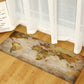 Vintage world map area rug 60x90cm, faded earth-tone map print