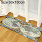 World map area rug 60x180cm, blue ornate frame cartography print
