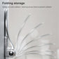 Silver folding shower foot rest folded for storage