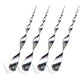 Rotating bird-deterrent rods with reflective chrome spiral blades and bird graphic ends