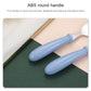 Baby spoon and fork with smooth rounded blue handles