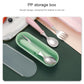 3-piece baby cutlery set in storage box with spoon and fork cases