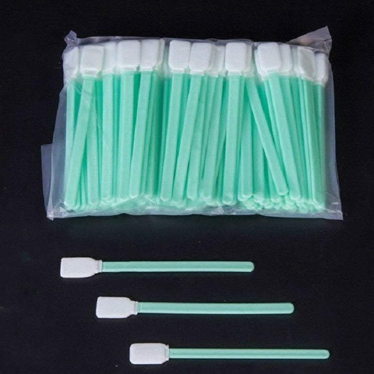 Inkjet sponge cleaning wipe sticks set in clear pack, mint-green sticks with white sponge heads