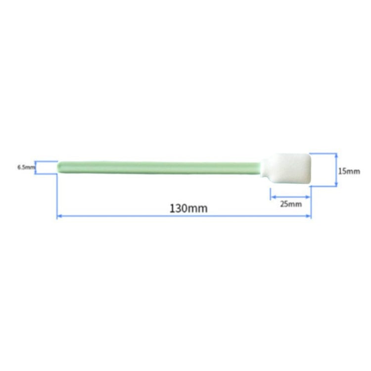Inkjet sponge cleaning wipe stick size diagram with mint handle and white sponge head