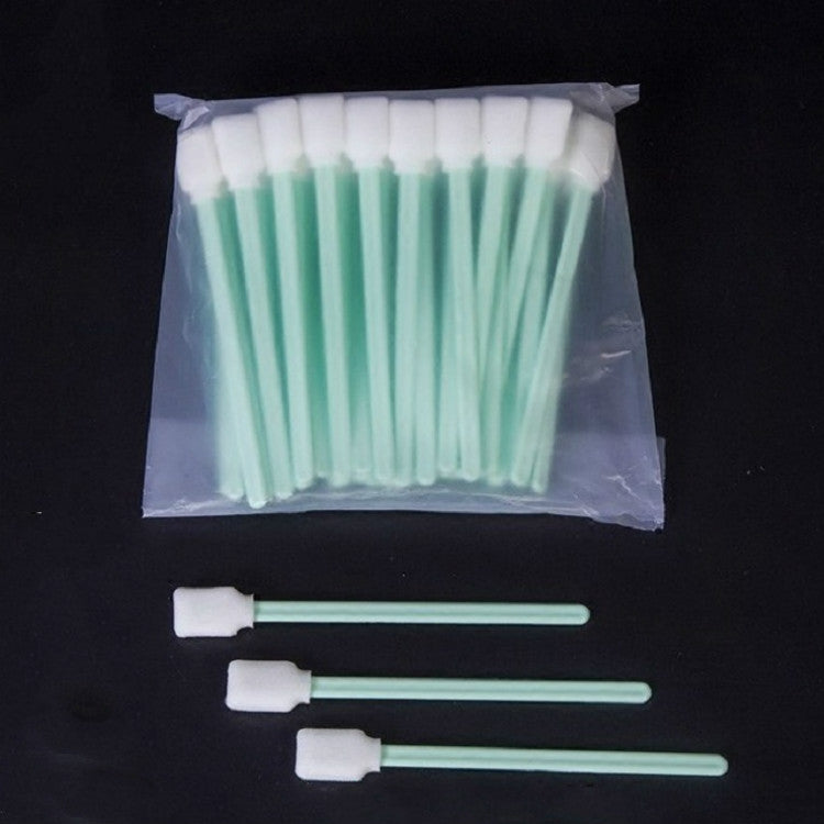 Inkjet sponge cleaning wipe sticks, clear bag of mint-green sticks with white sponge heads
