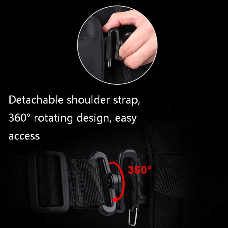 Rhinowalk front hanging bicycle bag strap attachment with rotating clip detail