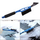 Blue multifunction car windshield snow brush with scraper edge and dense bristles