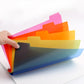 Set of colorful index tabs for a loose-leaf binder notebook arranged in layers