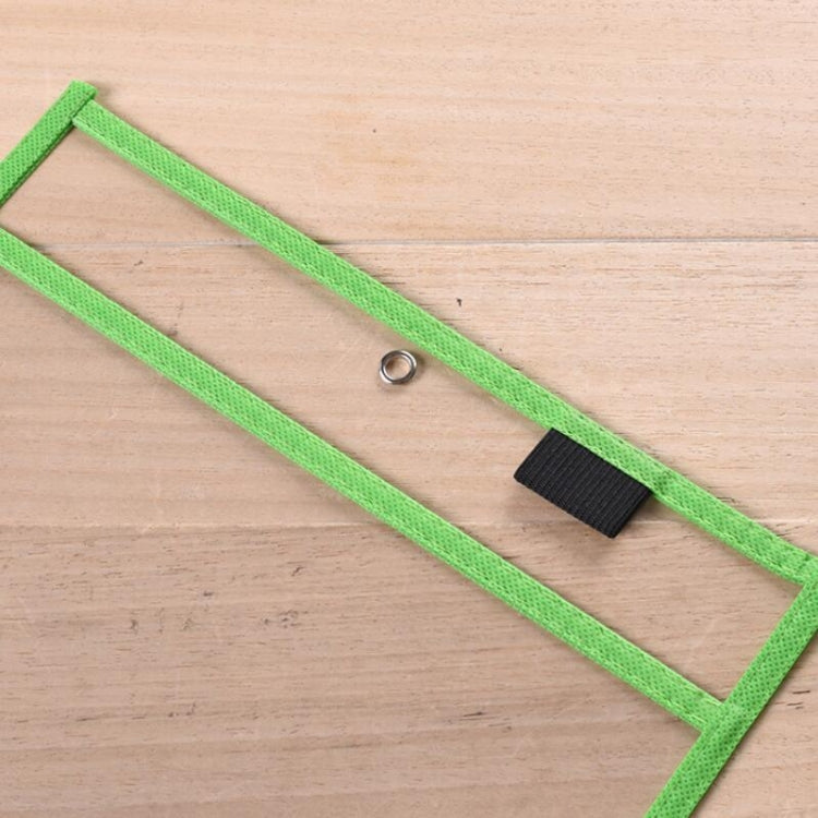 Green hanging PVC A4 transparent dry-erase document bag strap with metal ring and label strip