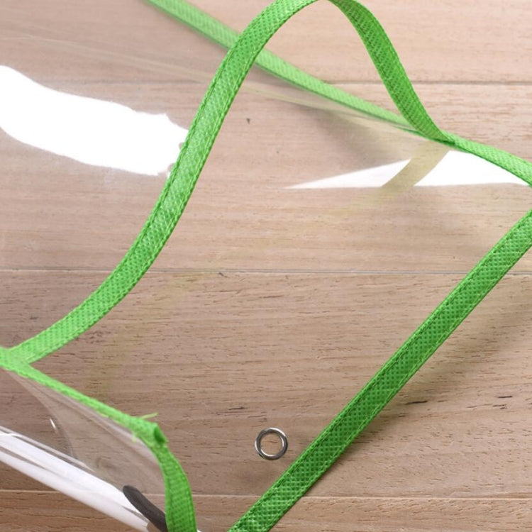 Green strap for PVC A4 transparent dry-erase document bag with metal ring
