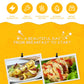 Egg roll maker promotional graphic with icons and photos of filled breakfast dishes.