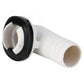 Air conditioner drainage elbow nozzle, white tube end with black rubber edge seal
