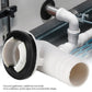 Universal AC drain nozzle elbow, white plastic connector with black rubber sealing ring