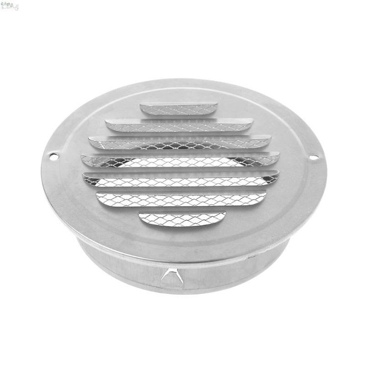 Stainless steel external wall bird hood with flat head and insect mesh vent cover
