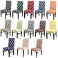Stretch chair cover set with white trellis patterns in multiple colors