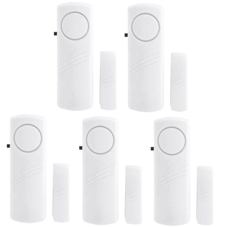 Set of wireless door/window alarm sensors and magnetic contacts, white casings