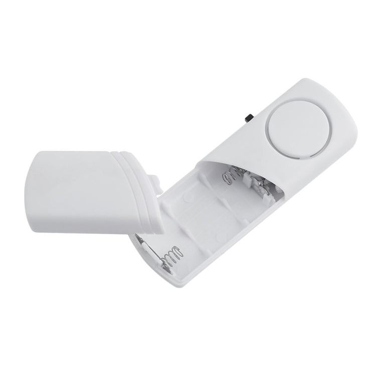 Wireless magnetic door/window alarm sensor and magnet contact, white, angled view