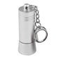 Silver cylindrical magnetic key remover with hanging chain and keyring