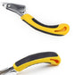 Handheld nail remover gripper with curved yellow handle and exposed metal head