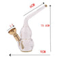 Mini acrylic hookah with clear curved neck and copper-toned joint