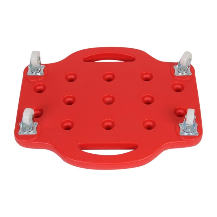 Children's red four-wheel balance scooter platform with four swivel caster wheels